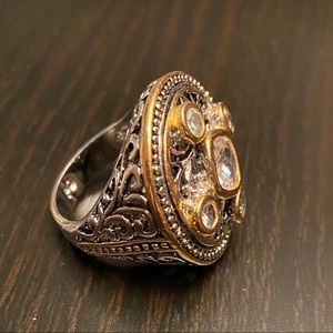 * 3/$20 * Costume Jewelry Round Ring SS Clear Gems